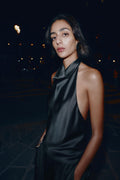 Silk Shadow Halter Crop Top