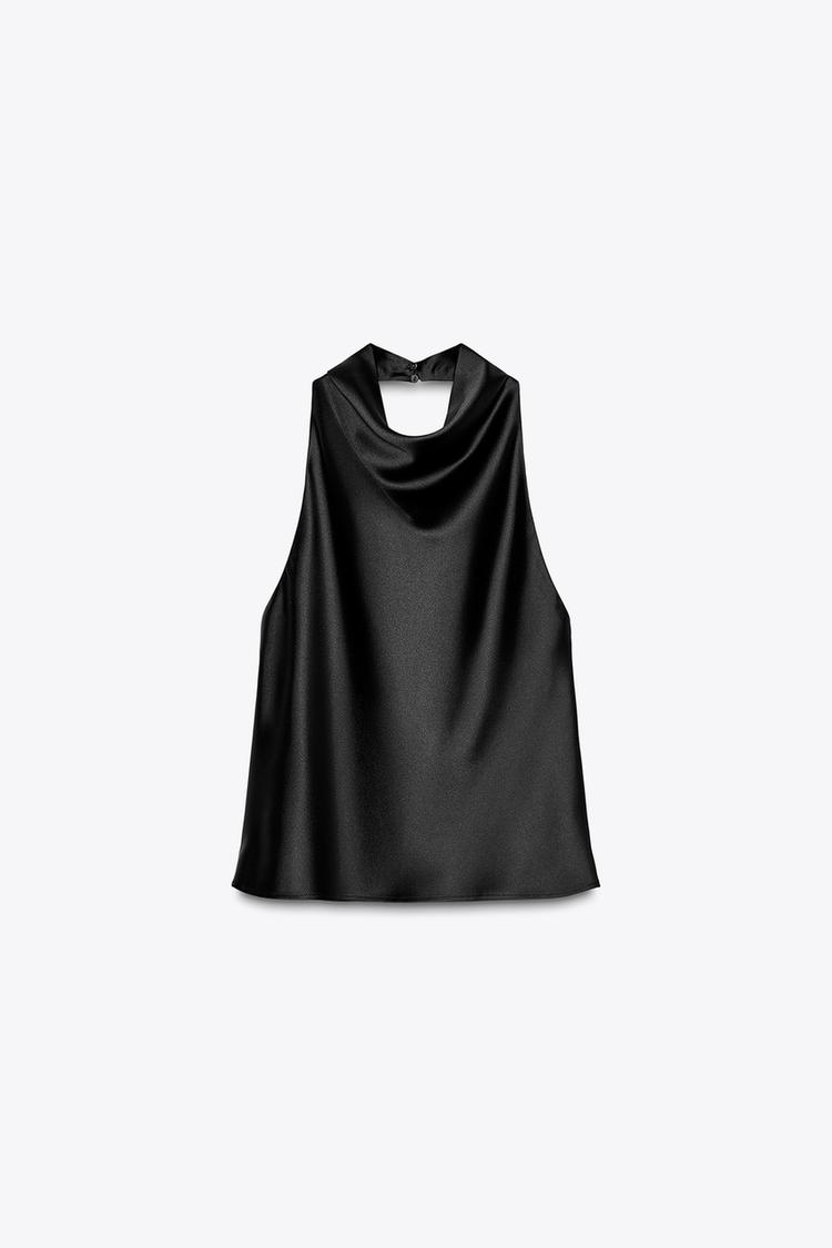 Silk Shadow Halter Crop Top