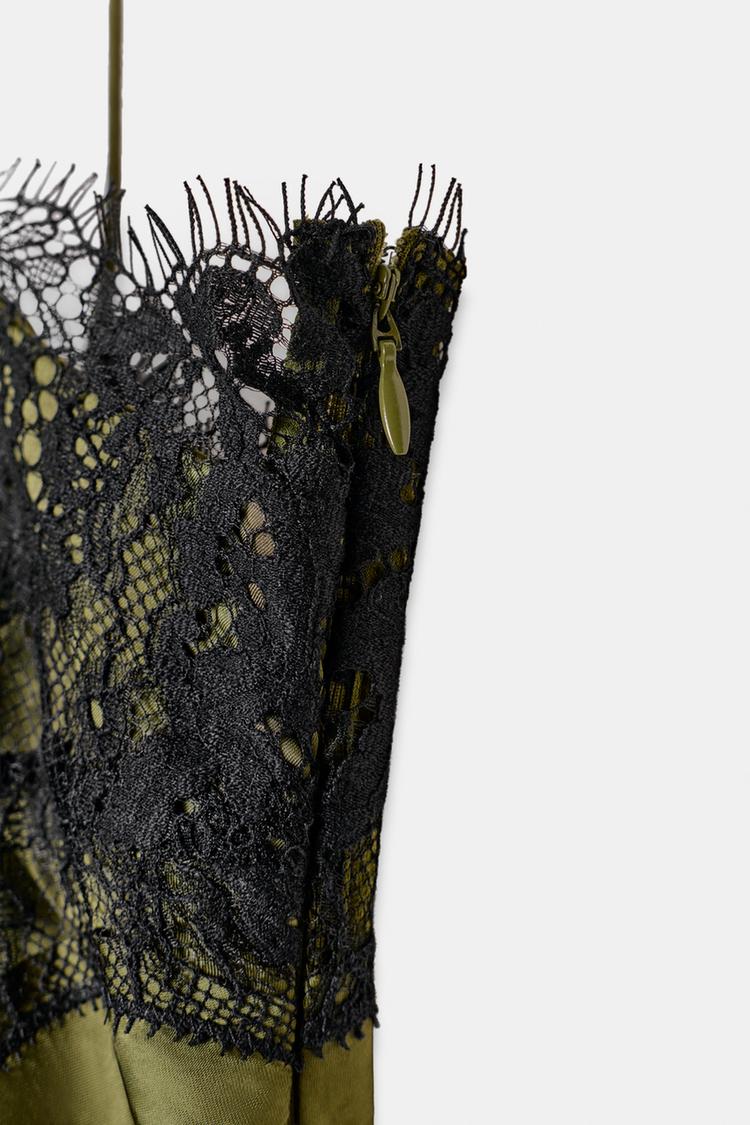 Olive Moon Lace Midi Dress