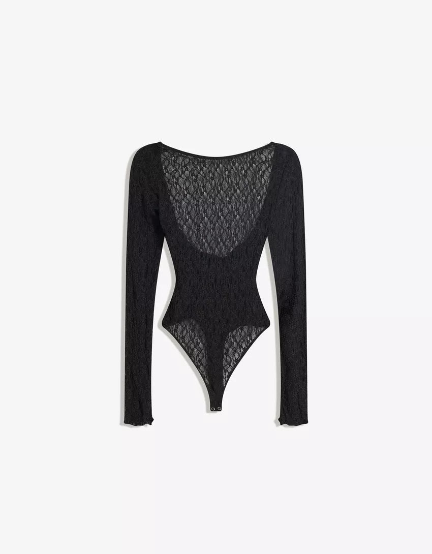 Shadow Mesh Backless Bodysuit