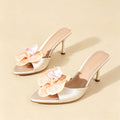 Elegant Floral Open Toe Stiletto Sandals