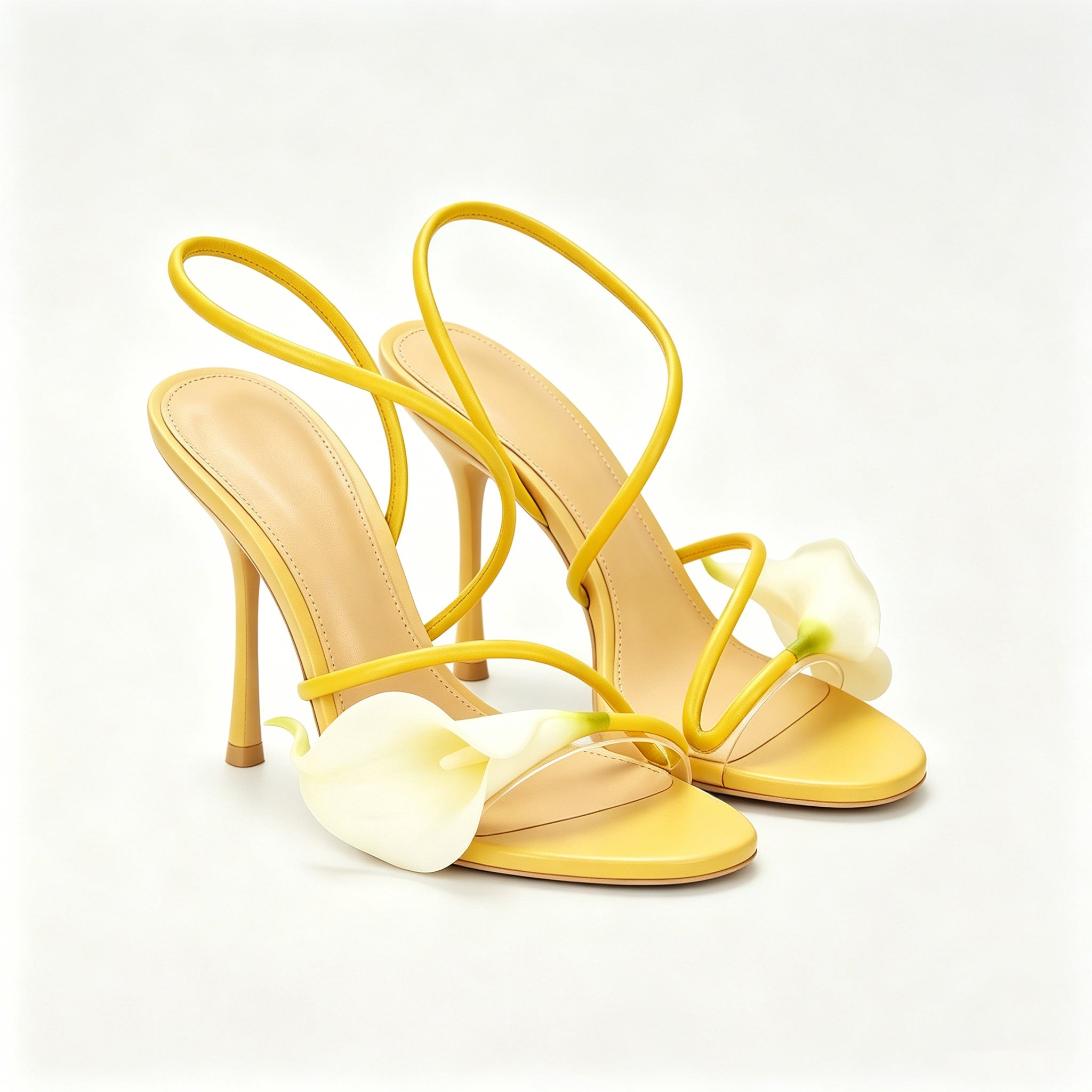Calla Floral Strappy Stiletto Sandals