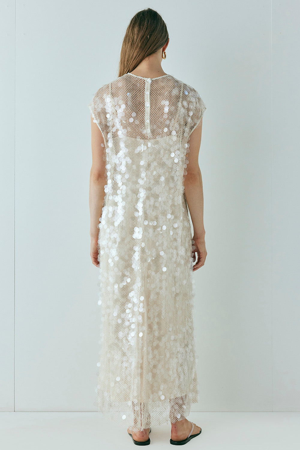 Off-White Sequined Long Dress