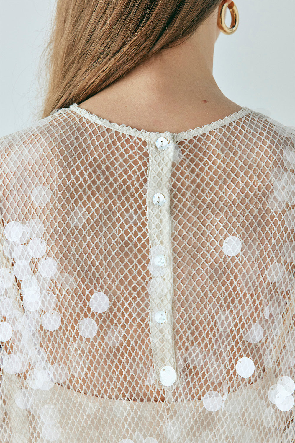 Off-White Sequined Long Dress