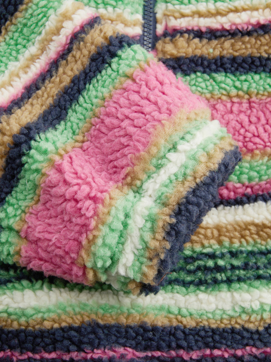 Rainbow Stripe Fleece Pullover – Retro Boho Warmth