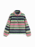 Rainbow Stripe Fleece Pullover – Retro Boho Warmth