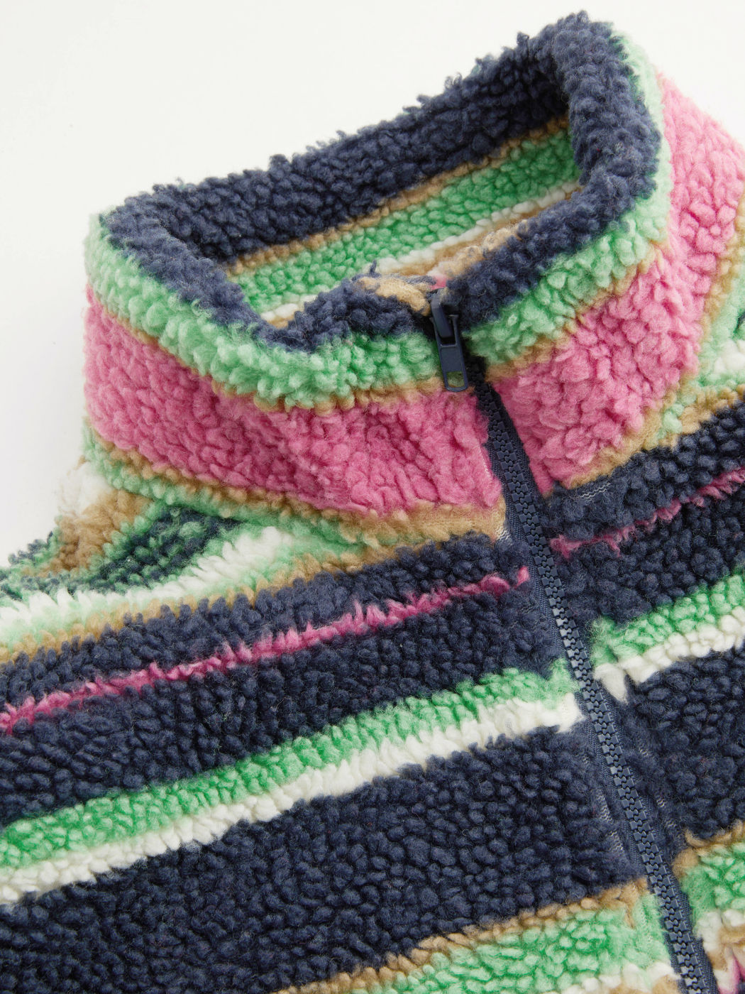 Rainbow Stripe Fleece Pullover – Retro Boho Warmth
