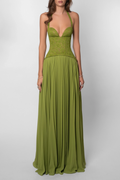Bridget Green Emerald Corset Maxi Dress