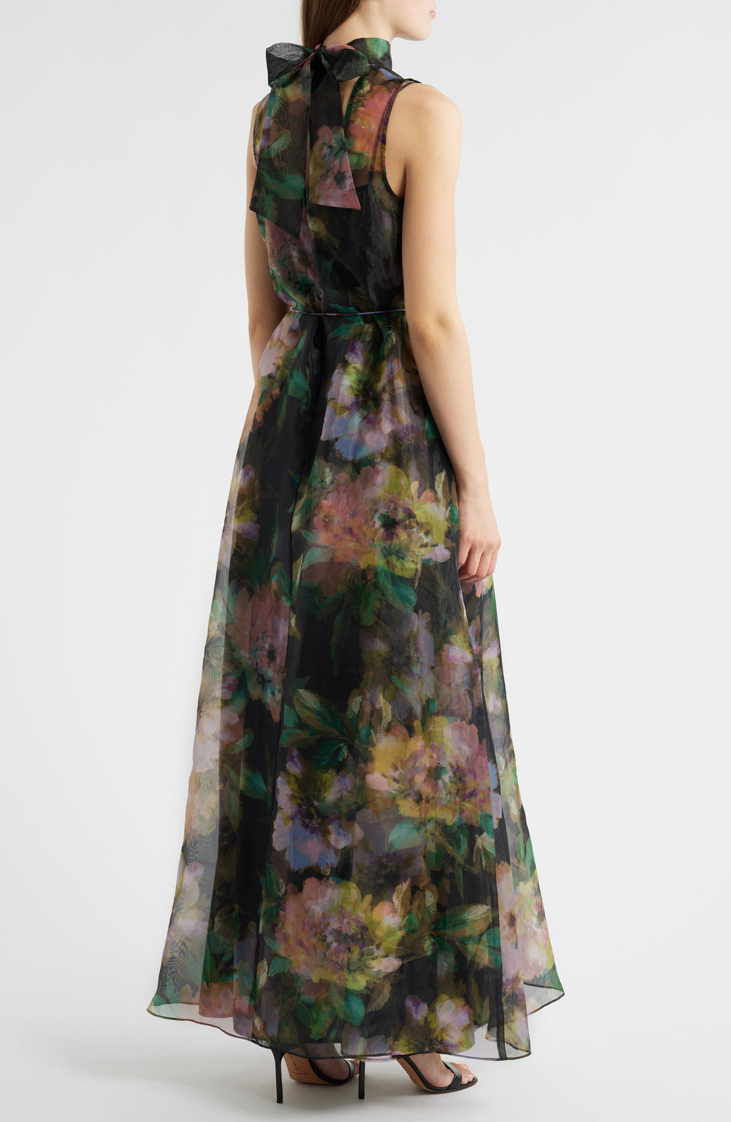 Tie Neck Organza Cocktail Dress