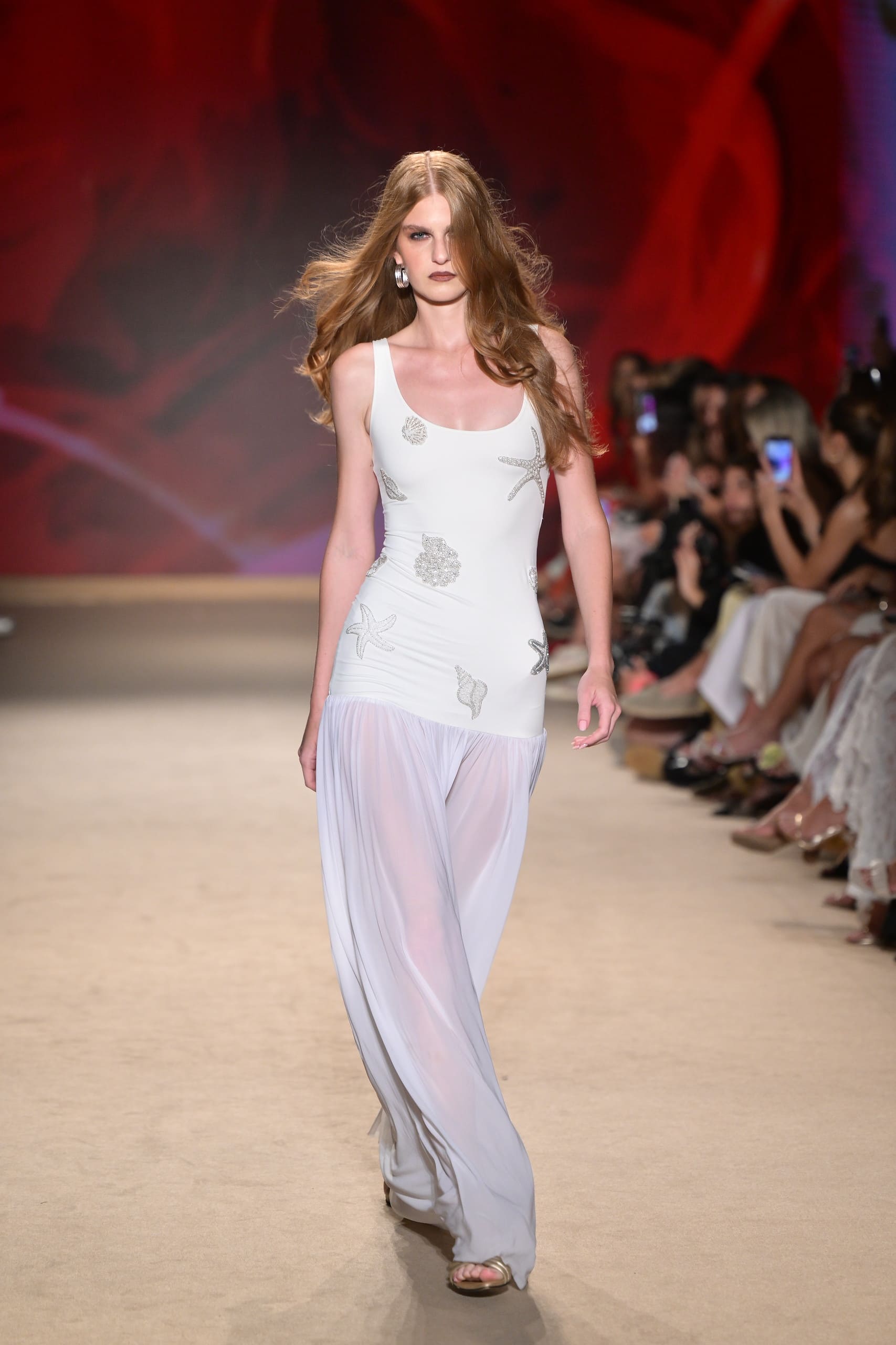 Ocean-Inspired Slim-Fit Long Dress