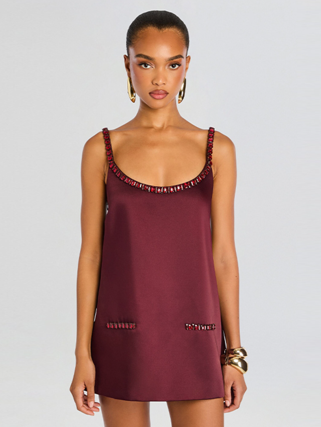 Ruby Luxe Satin Mini Dress