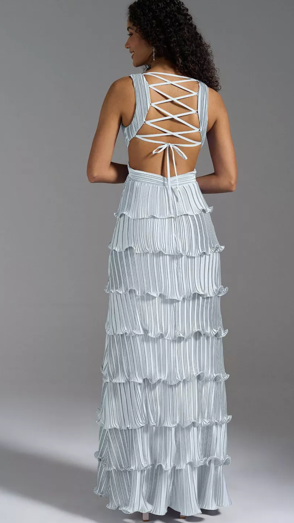 V-Neck Wide Straps Cutout Pleated Side Dresses