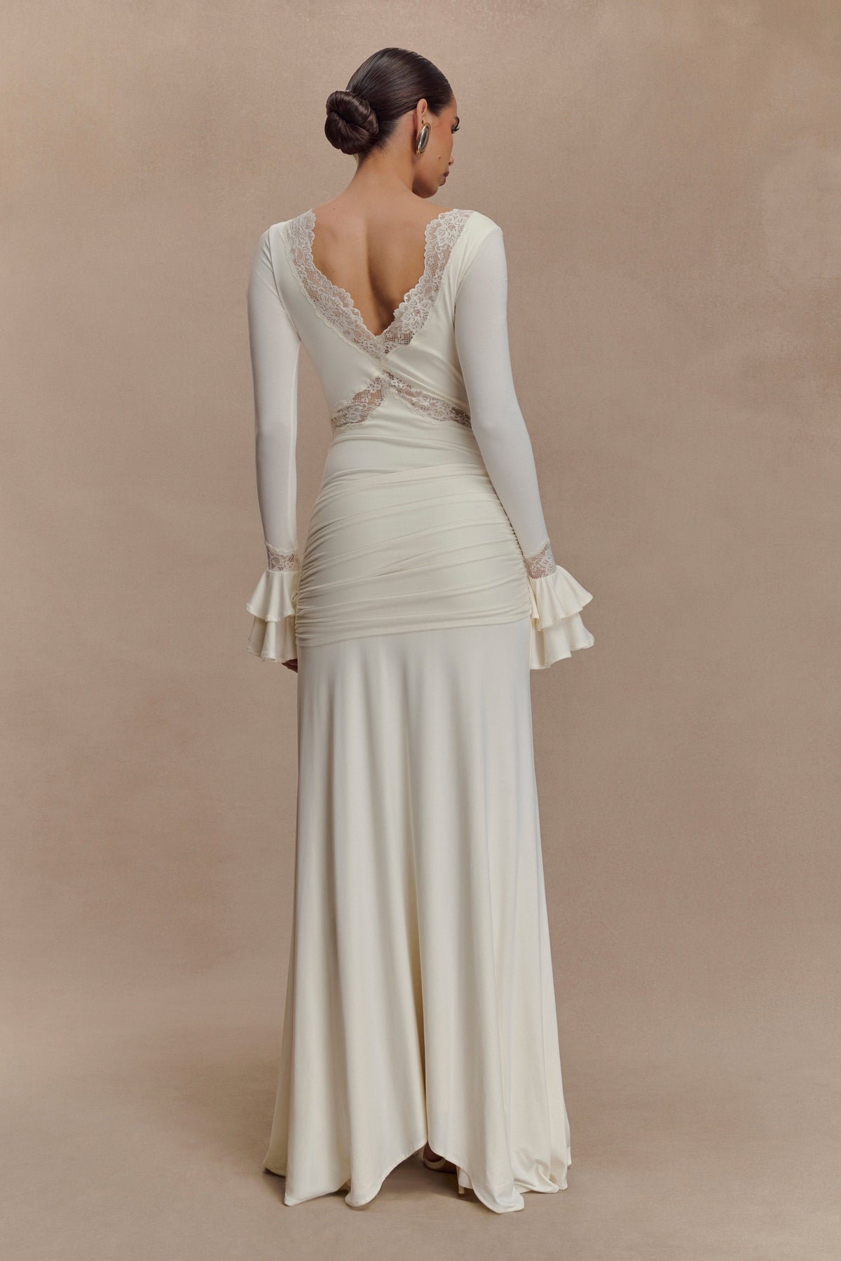 Slinky Lace Maxi Dress - Ivory