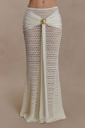 Ivory Mesh Whisper Maxi Skirt