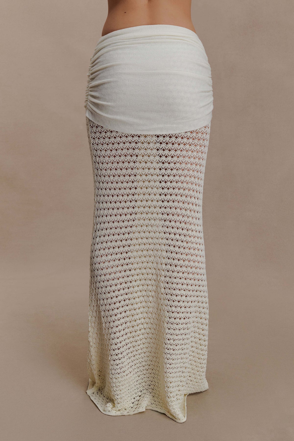 Ivory Mesh Whisper Maxi Skirt
