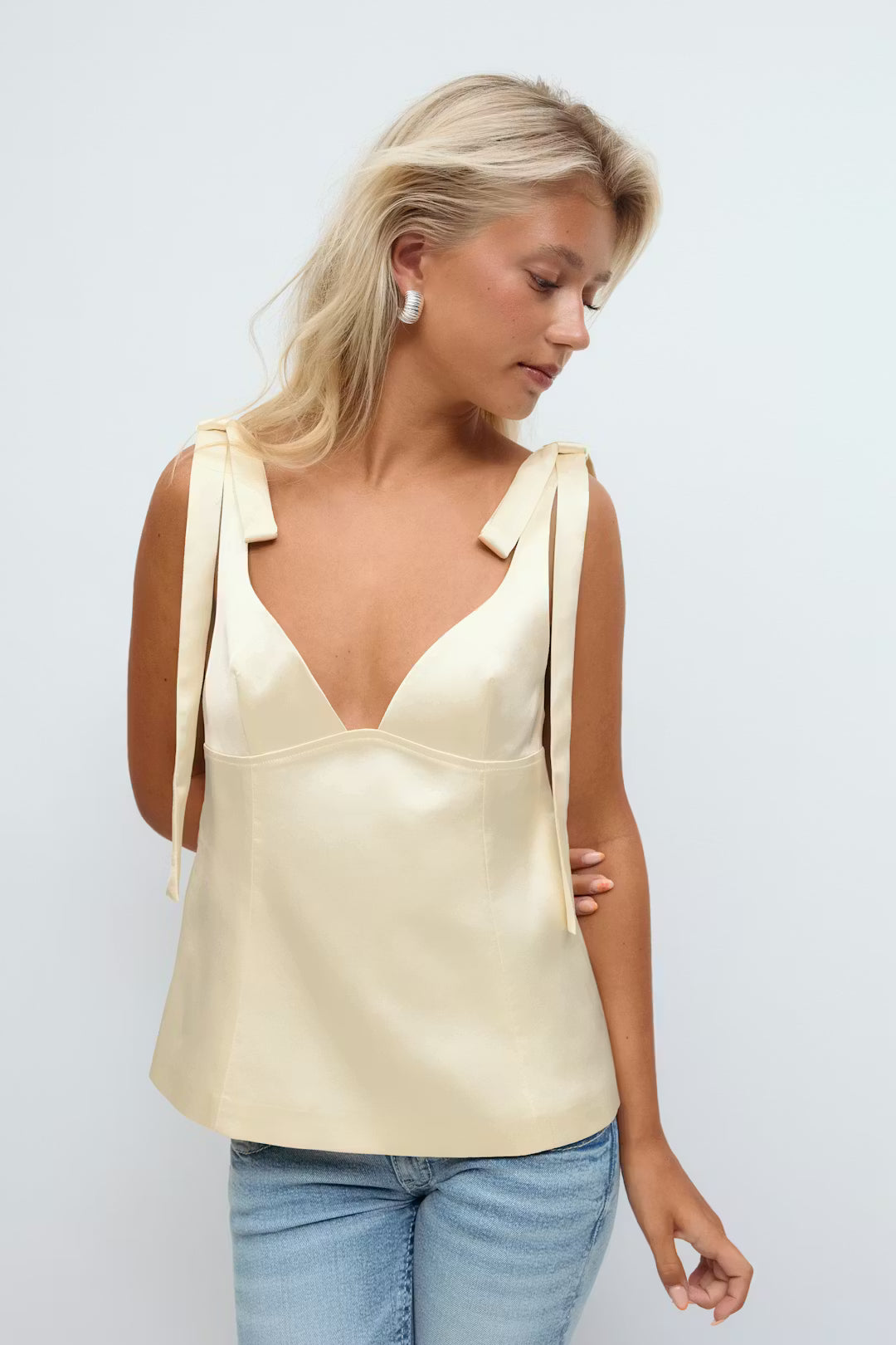 Ivory Bowlight Satin Top