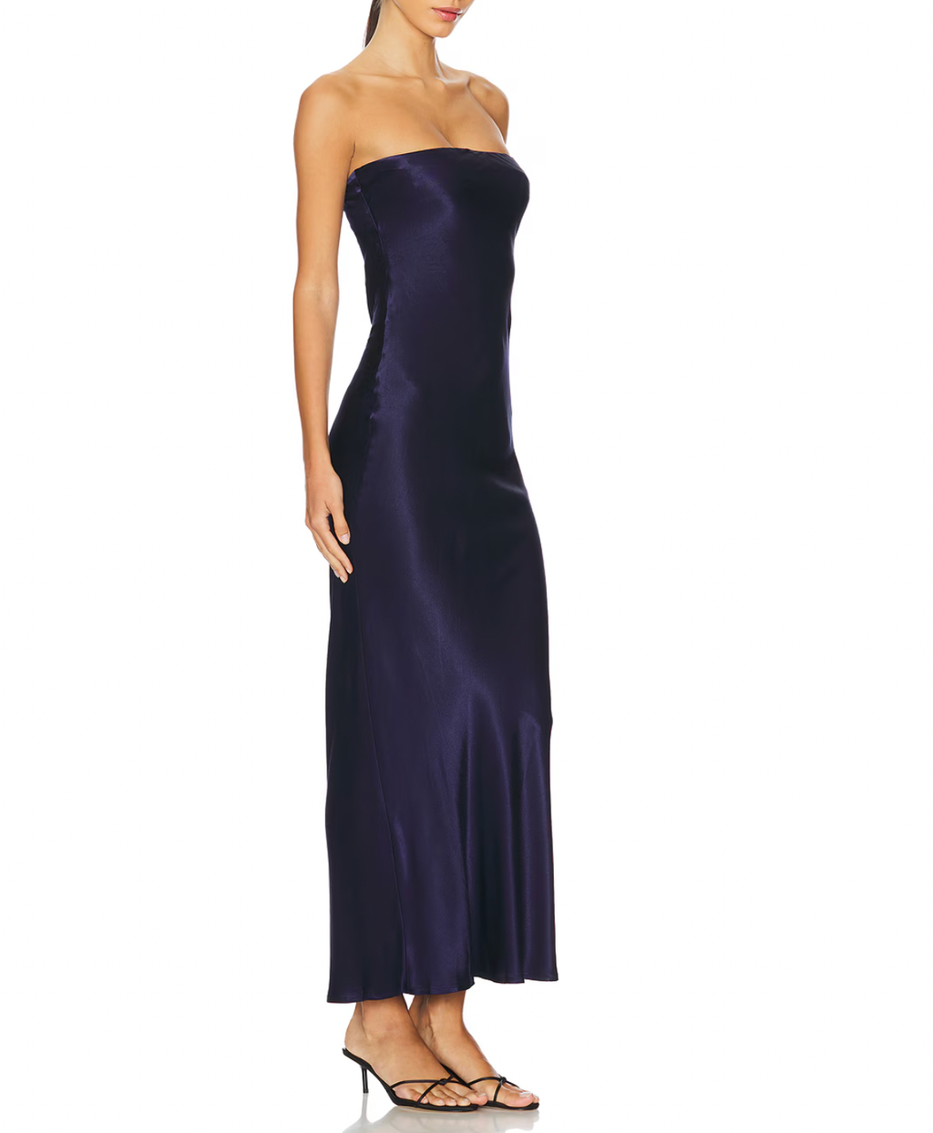 Elegant Strapless Silk Slip Dress