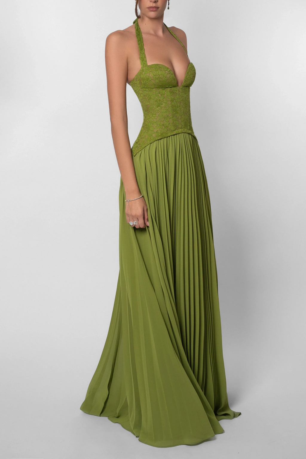 Bridget Green Emerald Corset Maxi Dress