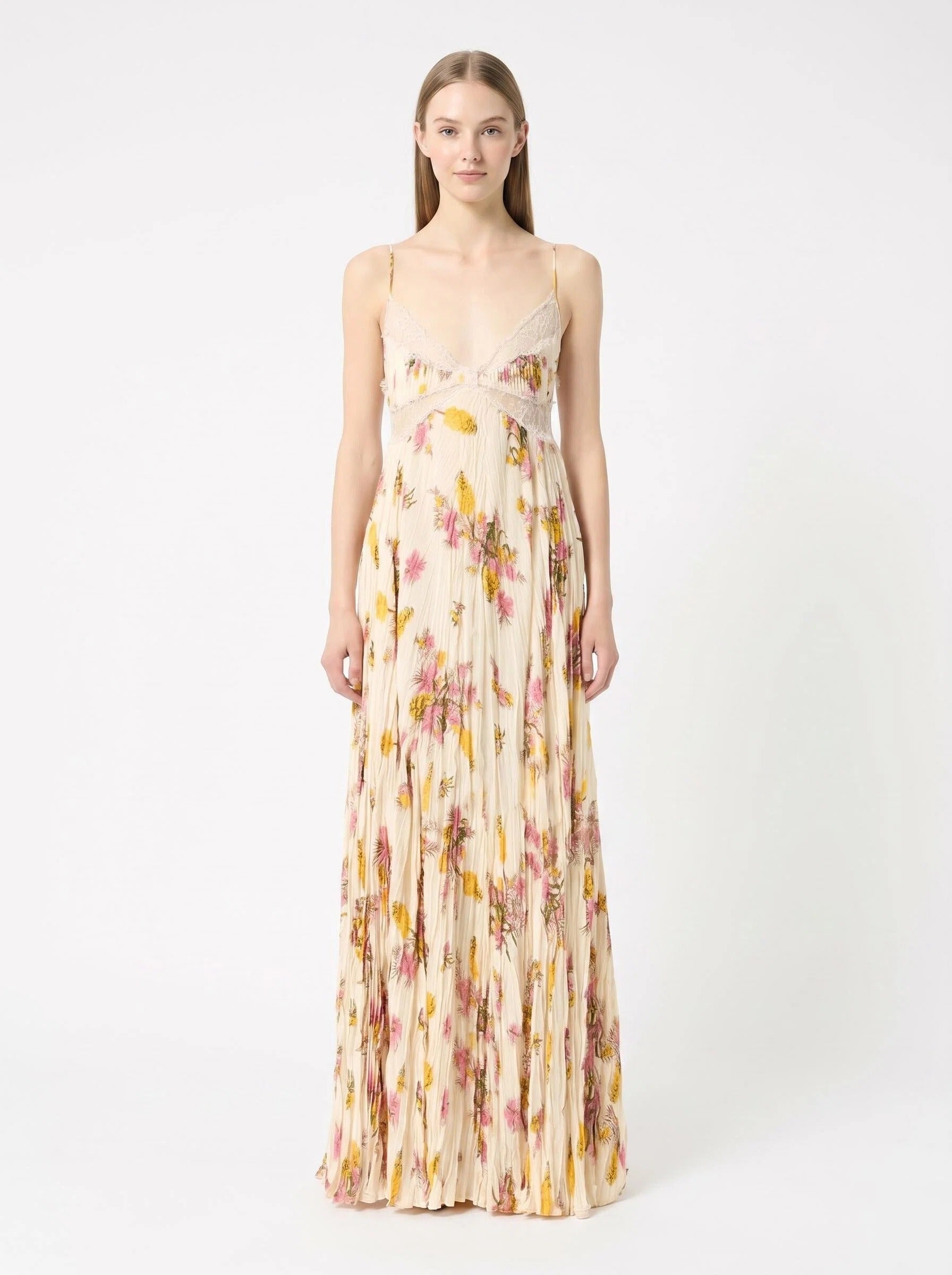 Romantic Floral Lace Cami Maxi Dress