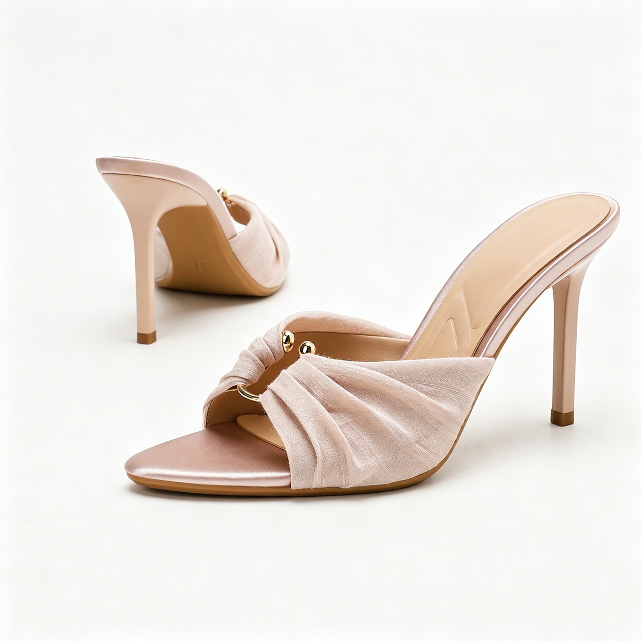 Rosalie Ruched Mule Heels