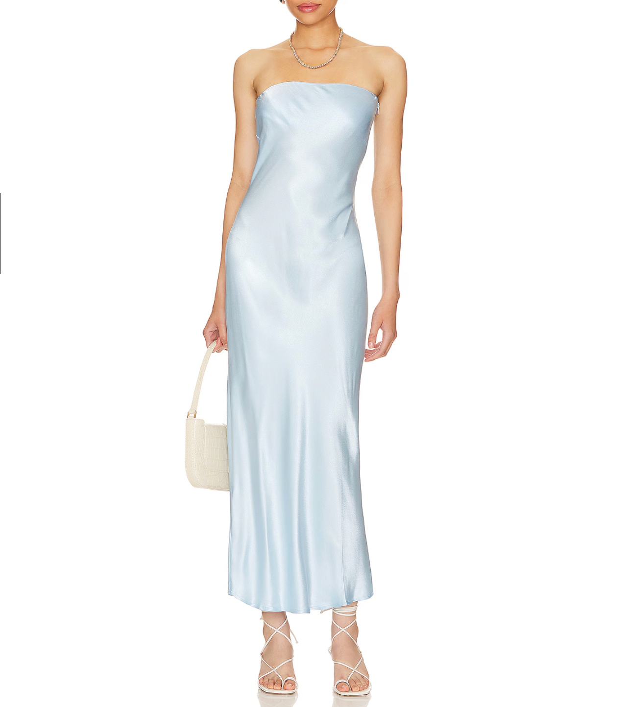 Elegant Strapless Silk Slip Dress