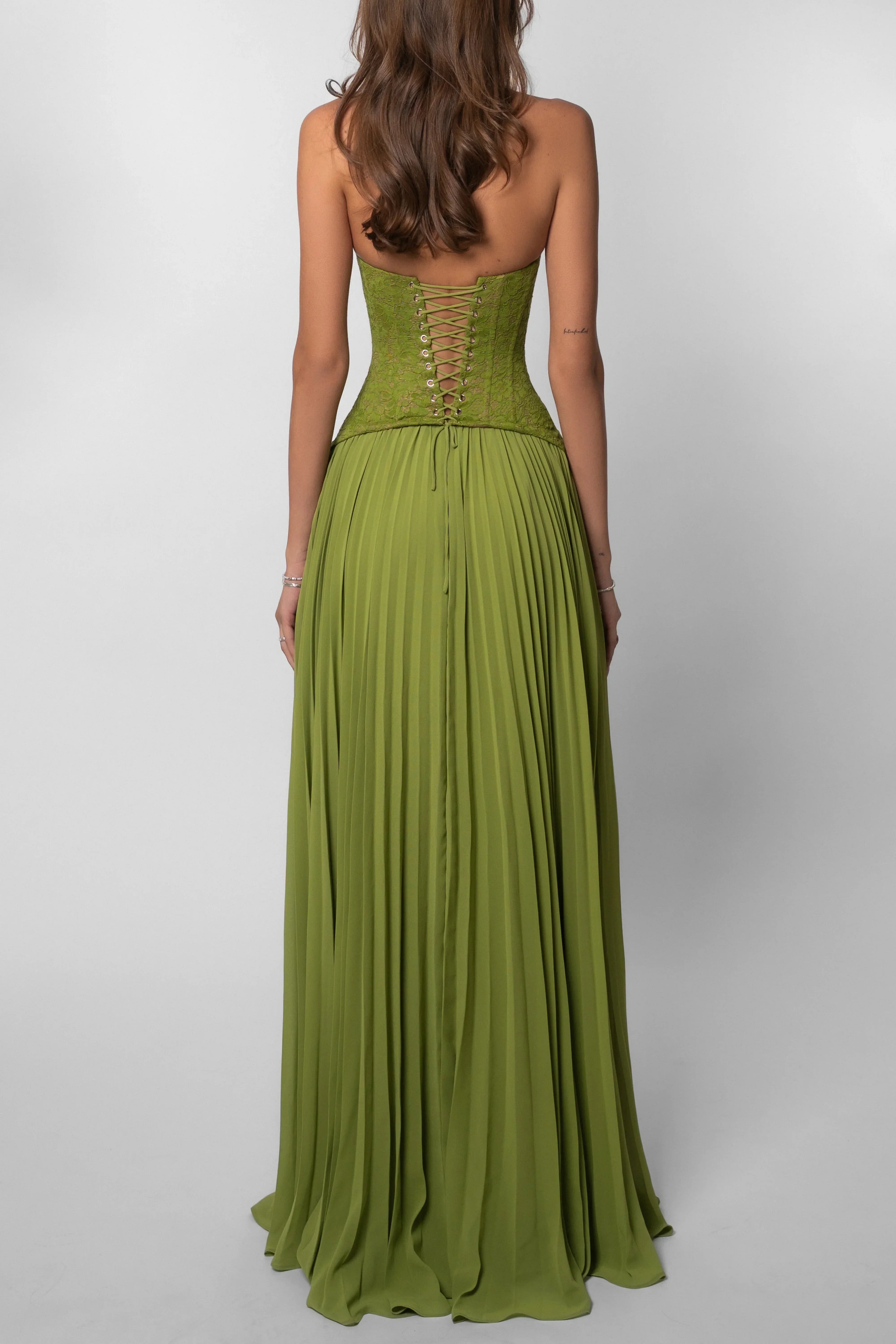Bridget Green Emerald Corset Maxi Dress
