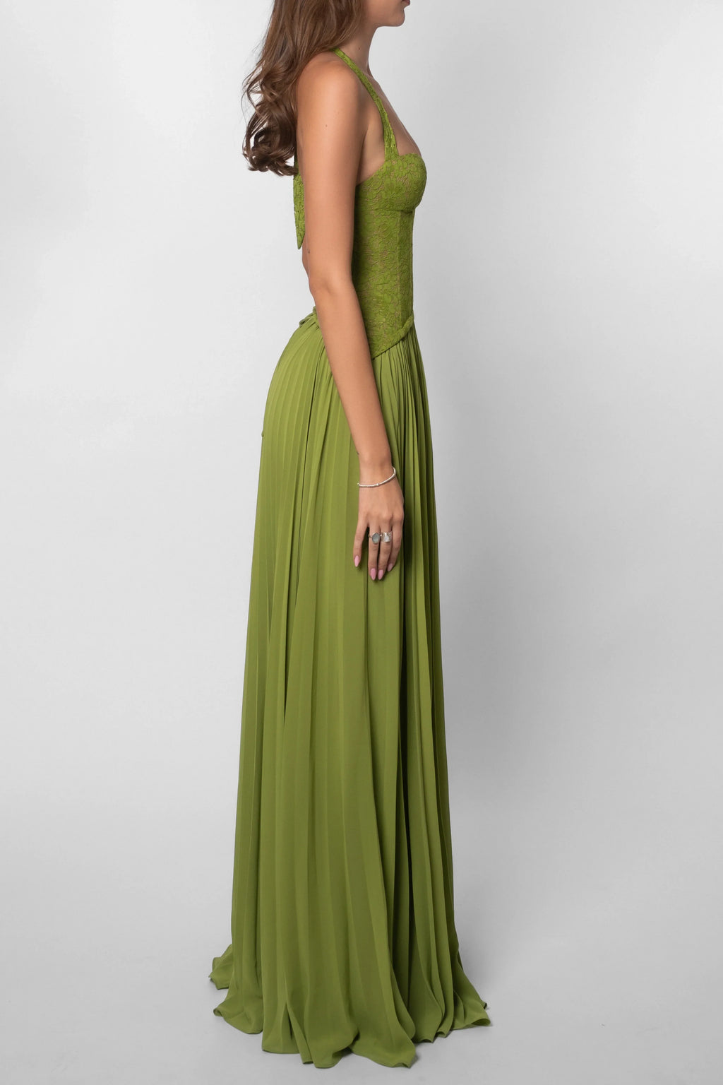 Bridget Green Emerald Corset Maxi Dress