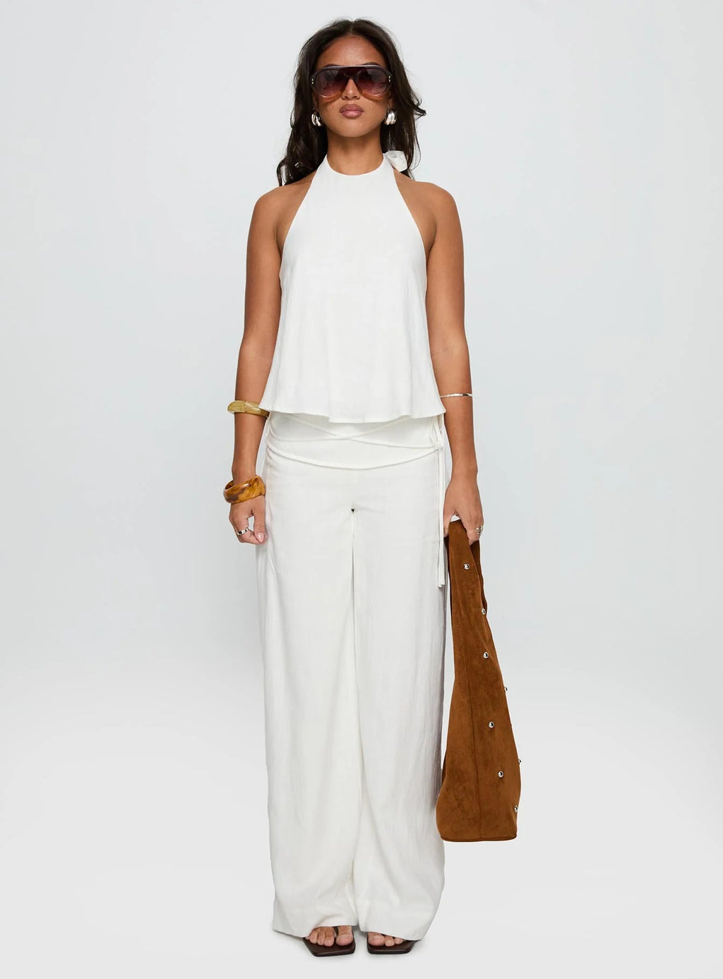 Pure Ease Tie-Waist Wide Pants