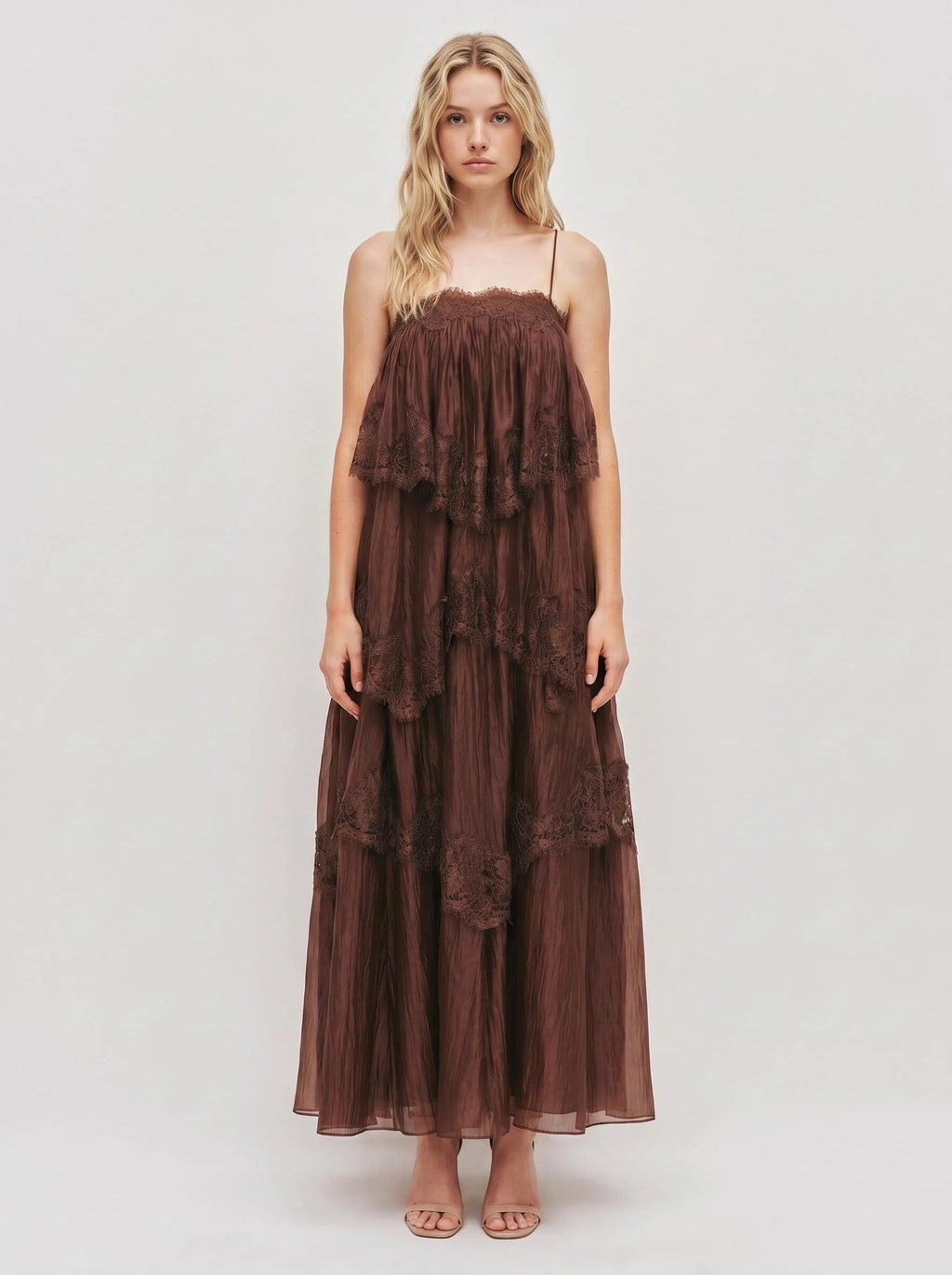 Veloura Lace Tiered Maxi Dress