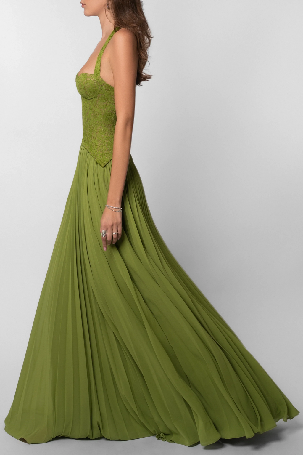 Bridget Green Emerald Corset Maxi Dress