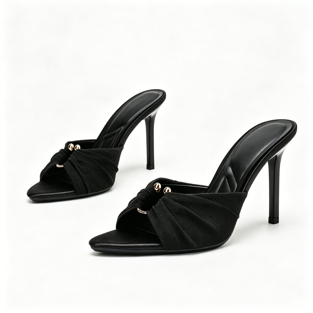 Rosalie Ruched Mule Heels