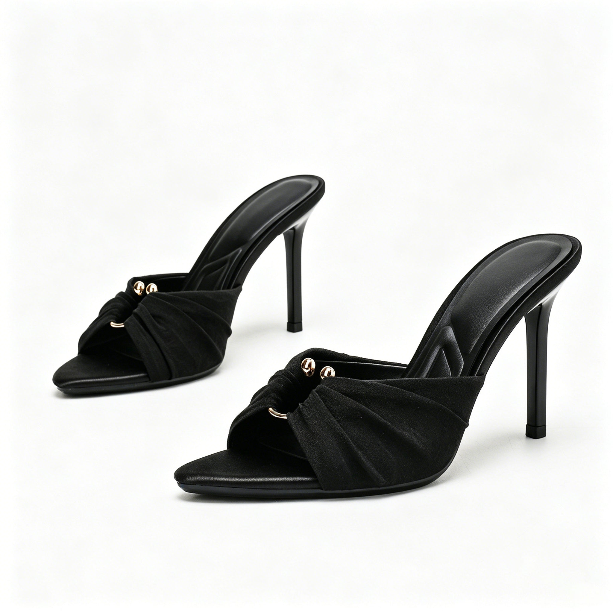 Rosalie Ruched Mule Heels