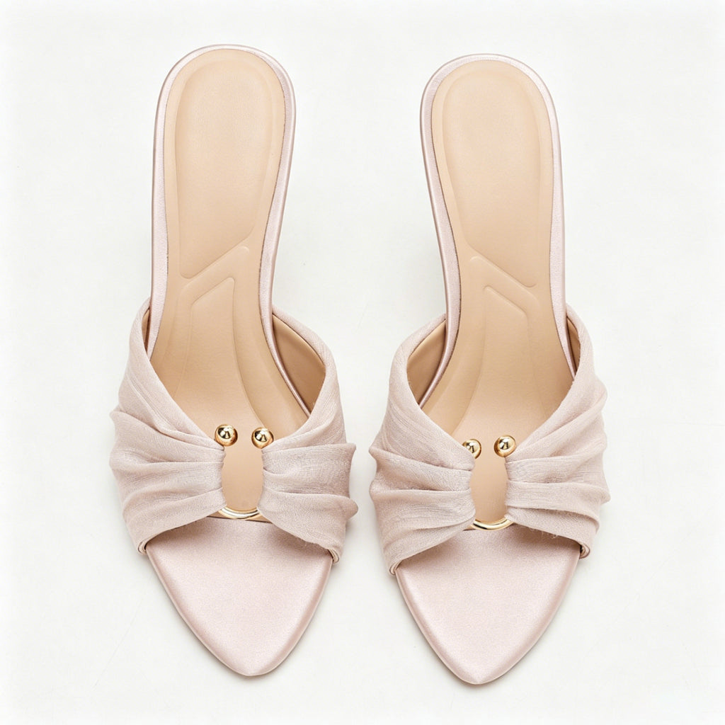 Rosalie Ruched Mule Heels