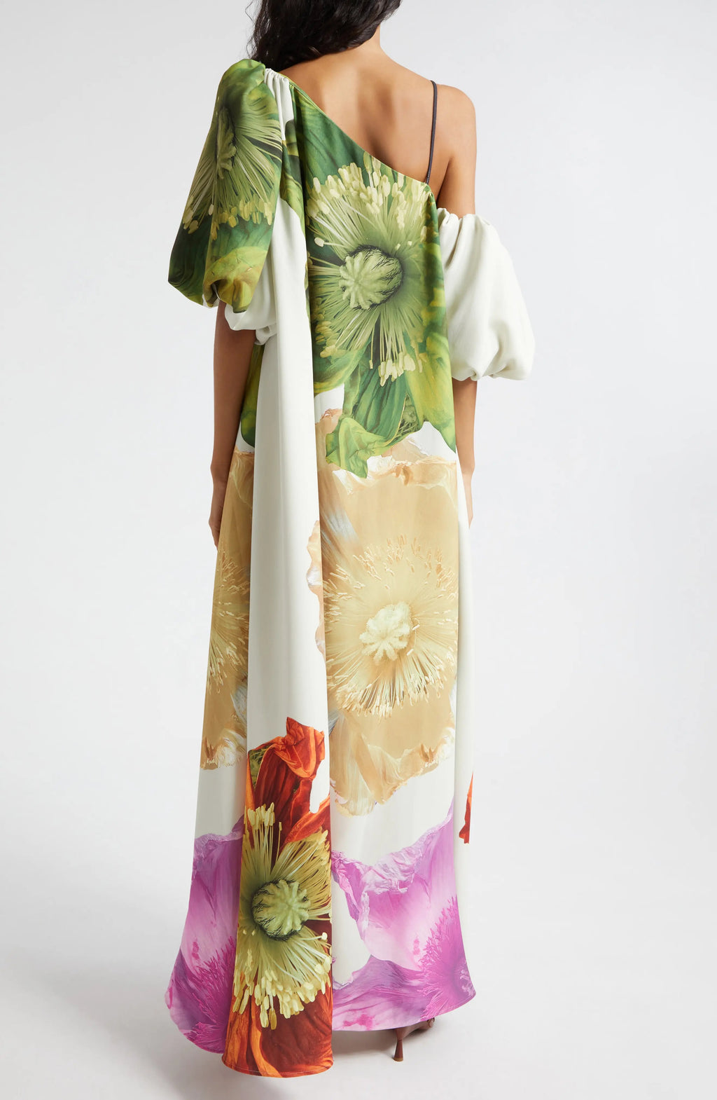 Payton Floral Asymmetric Neck Maxi Dress
