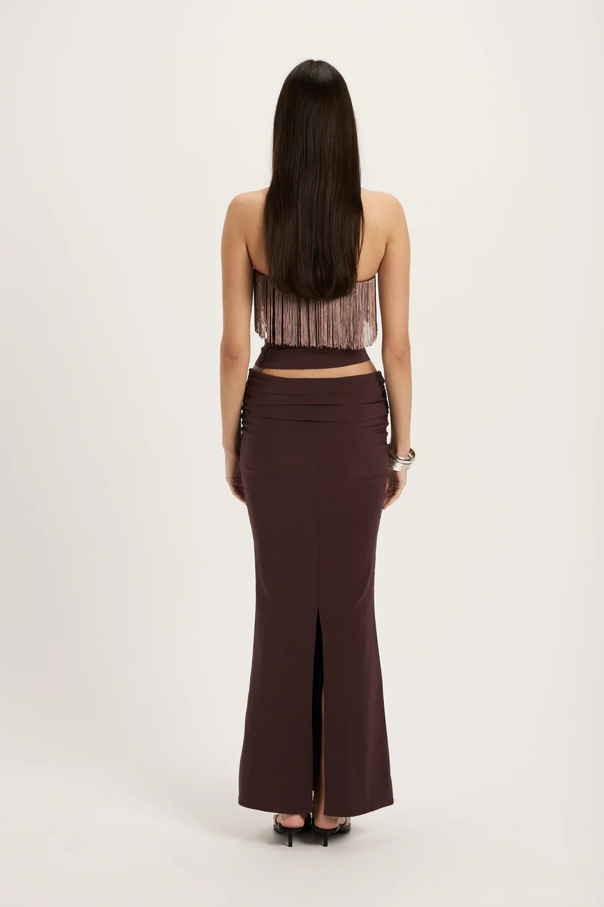 Violet Fringe Cinch Top