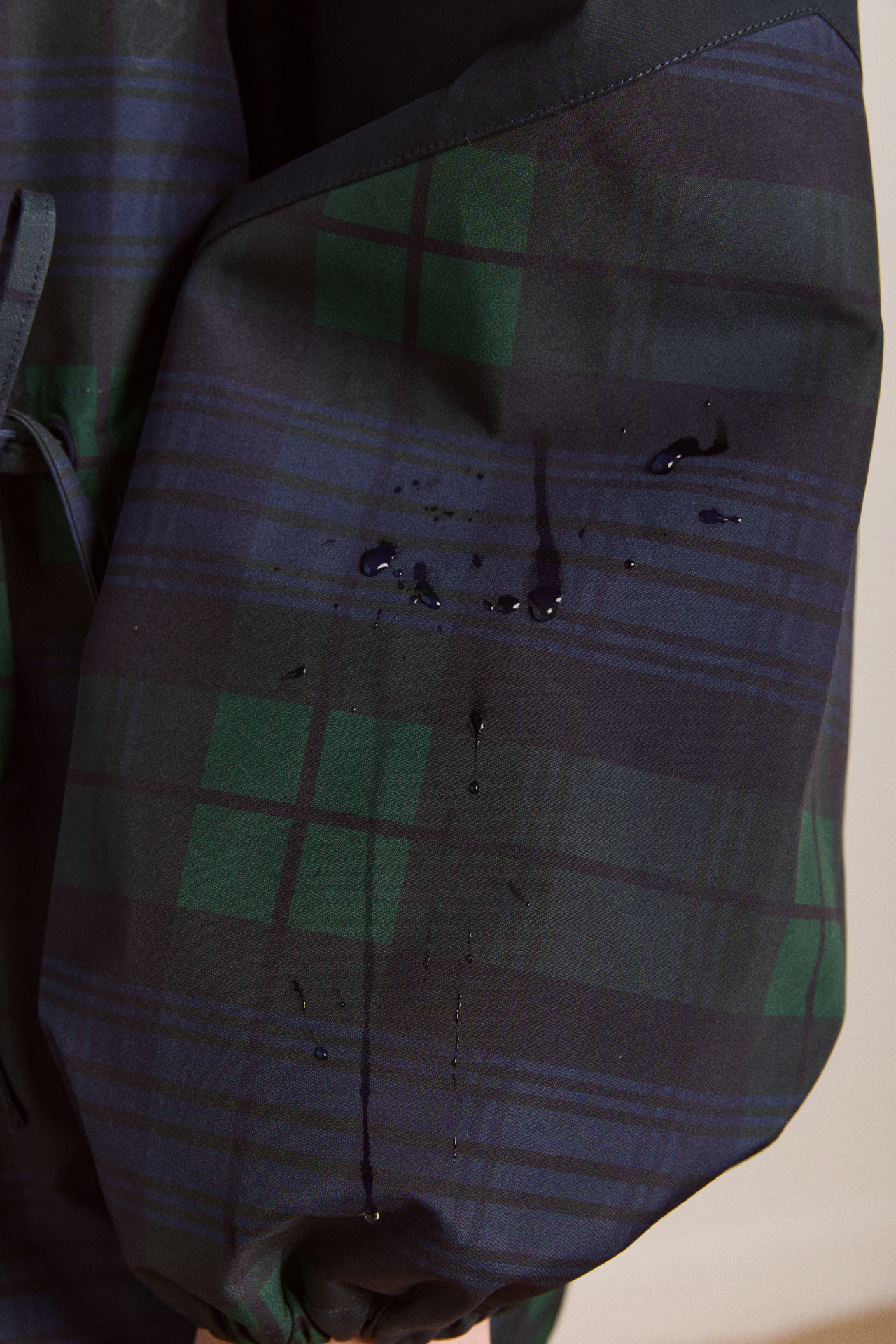 Navy Check Waterproof Raincoat