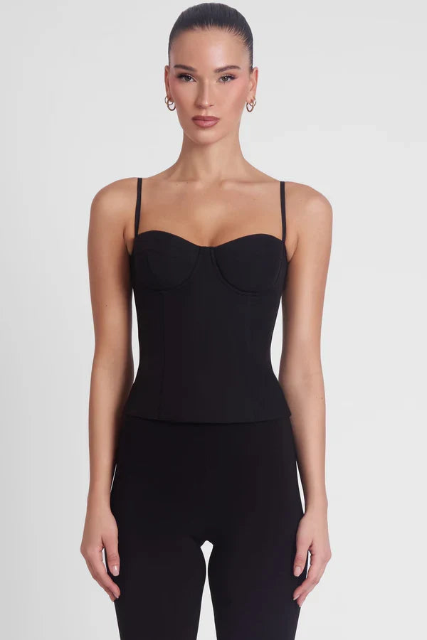 Noir Sculpt Corset Top