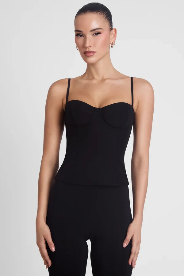 Noir Sculpt Corset Top