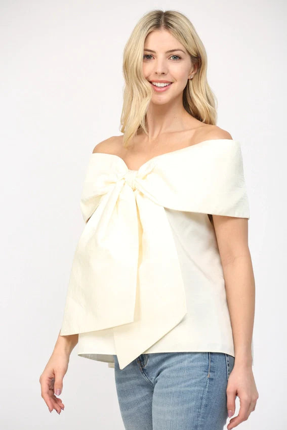 Big Bow Off the Shoulder Top