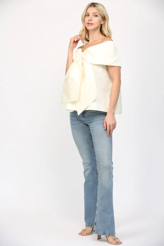 Big Bow Off the Shoulder Top