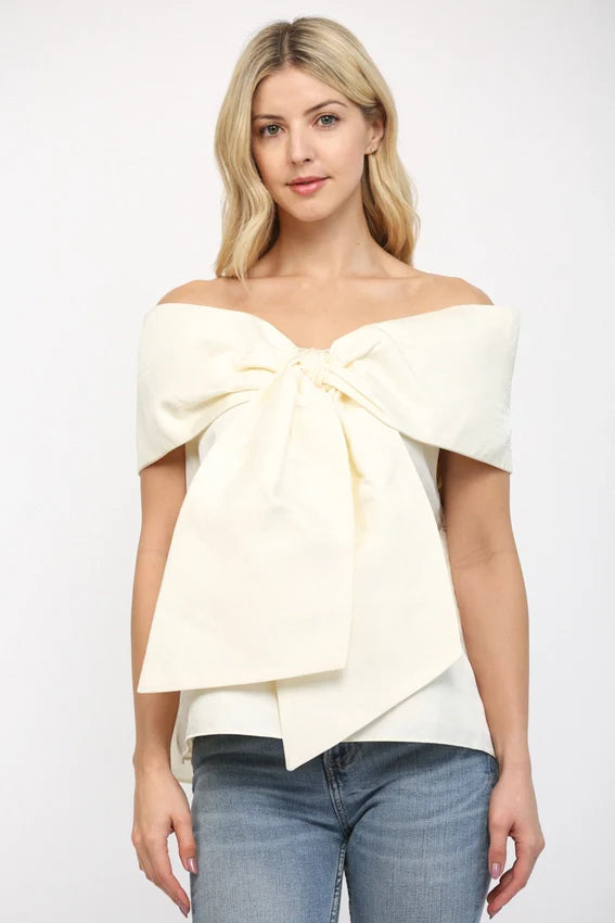 Big Bow Off the Shoulder Top