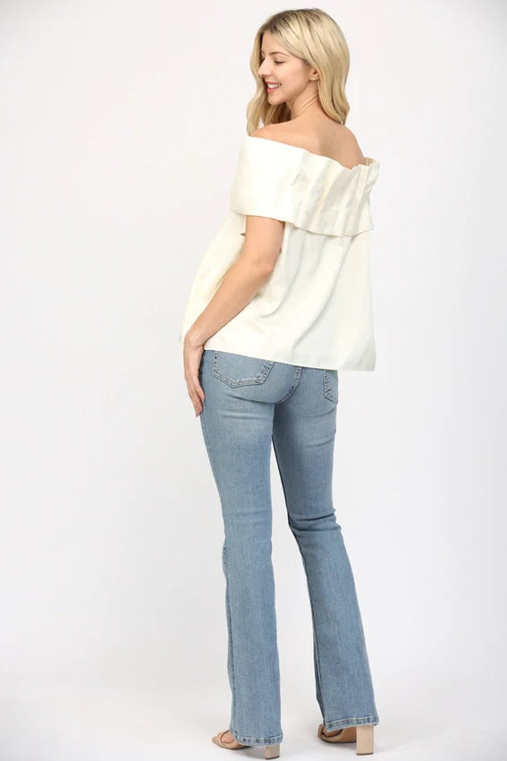 Big Bow Off the Shoulder Top