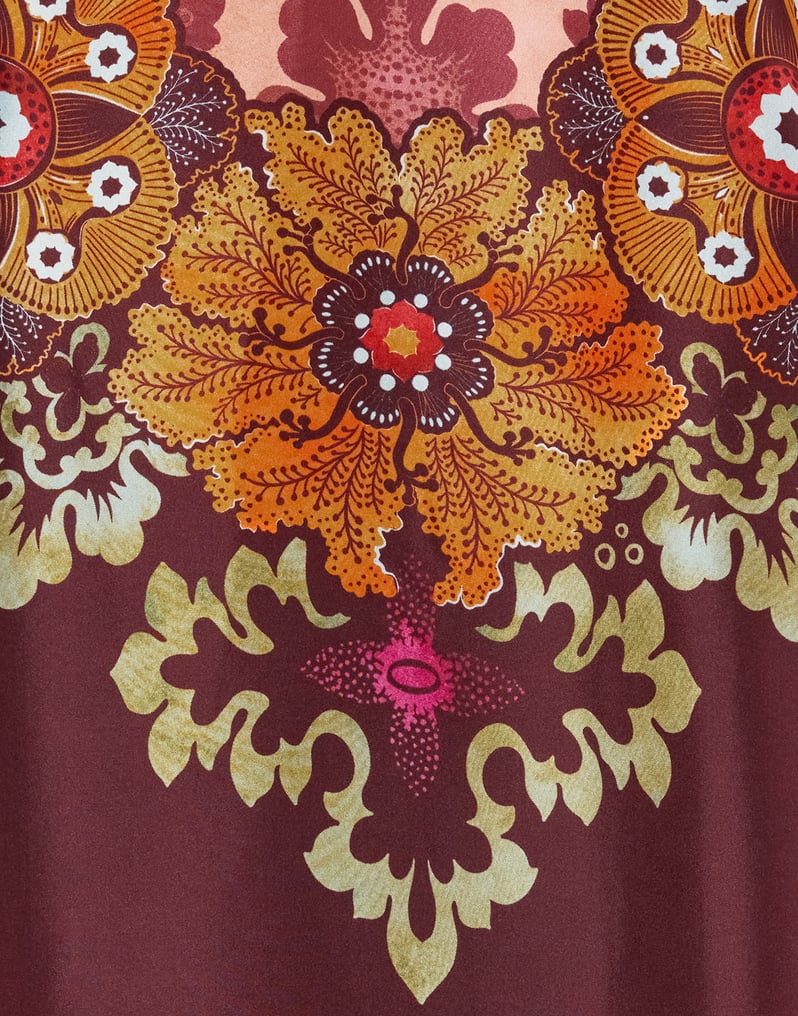 Burgundy Scarf With Tassel Dress