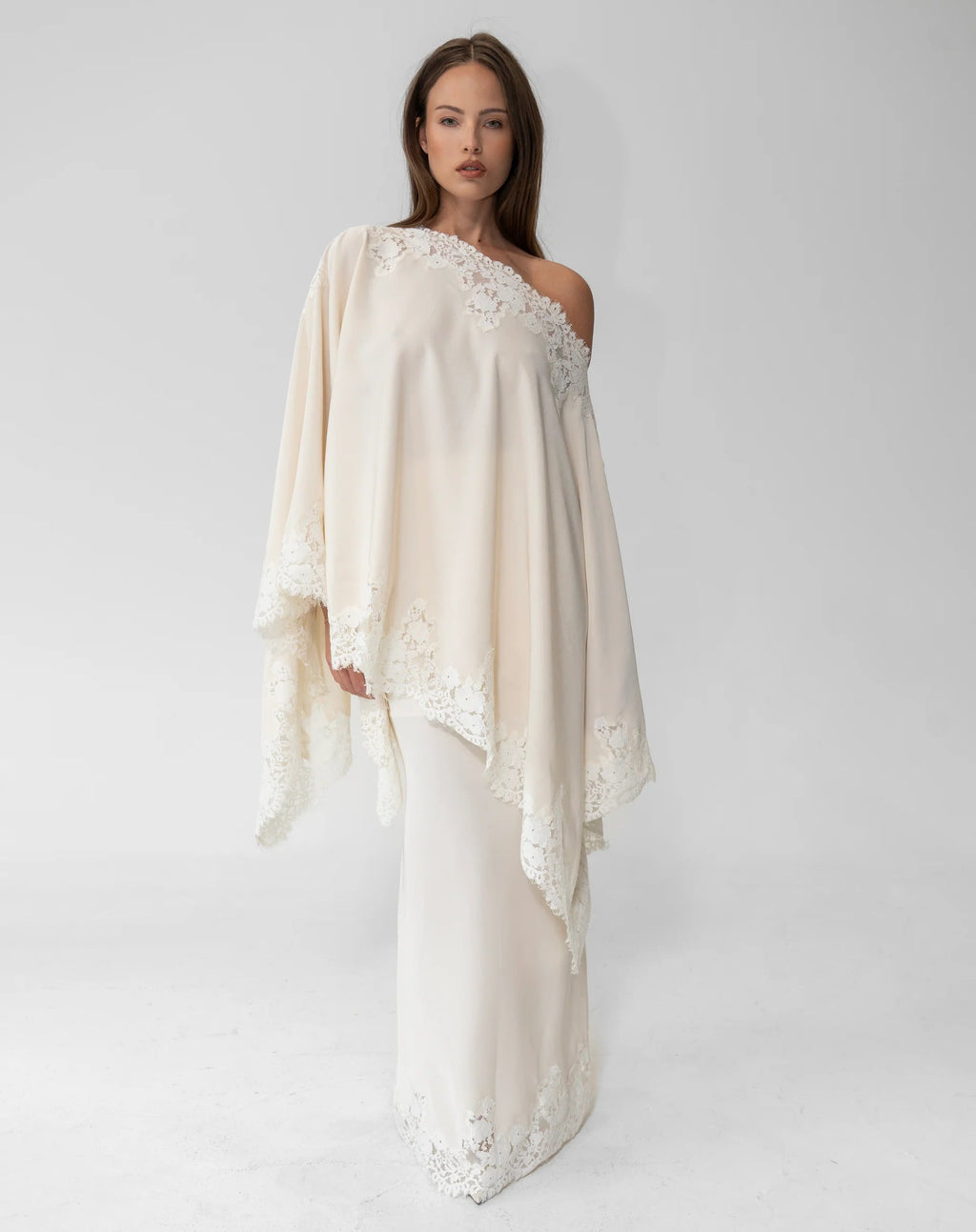 Almond Drift Satin Maxi Skirt