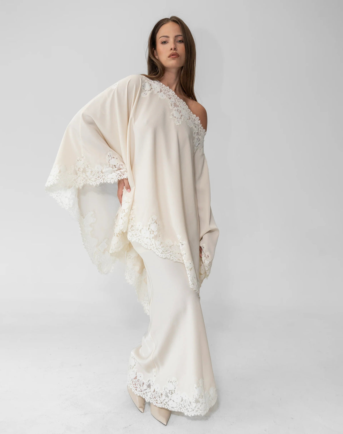 Almond Drift Satin Maxi Skirt