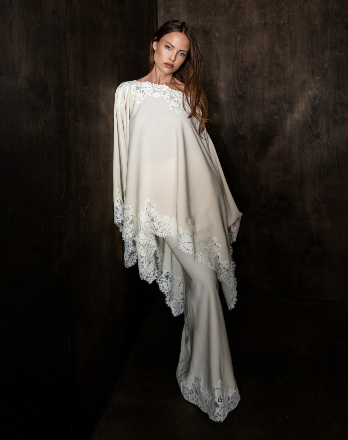 Almond Drift Satin Maxi Skirt