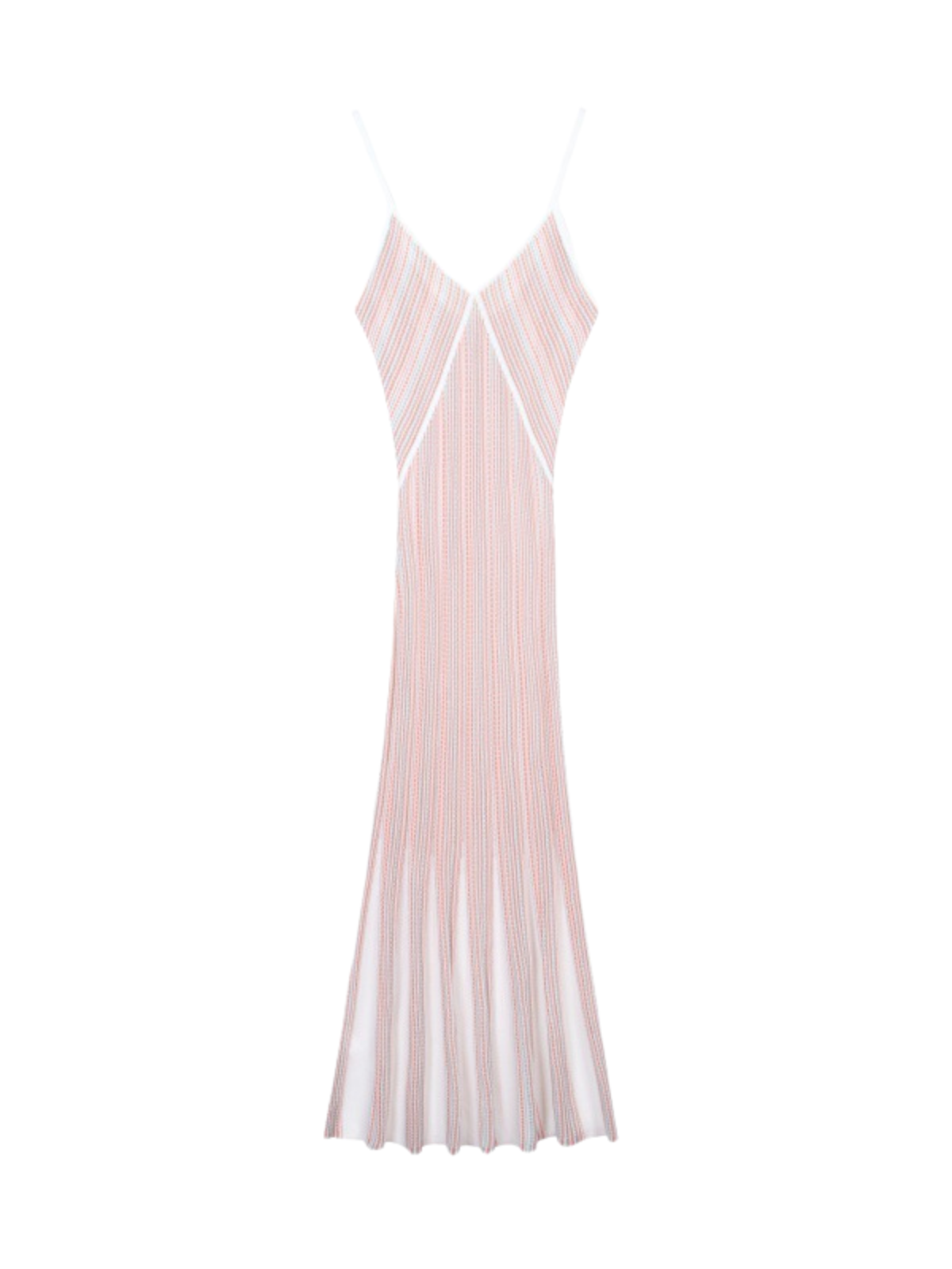 Favixor Striped V-Neck Knit Midi Dress