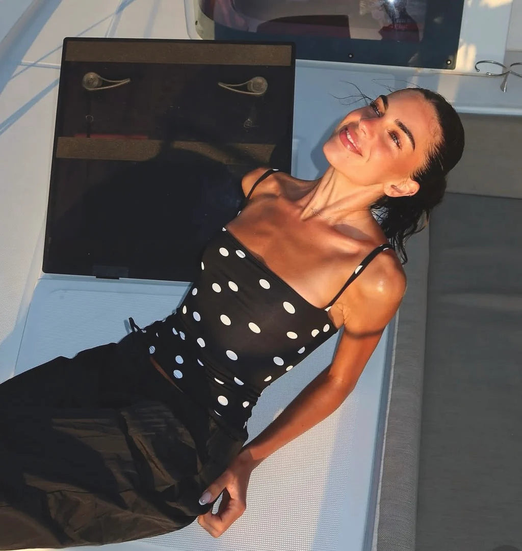Noir Dot Cinch Cami