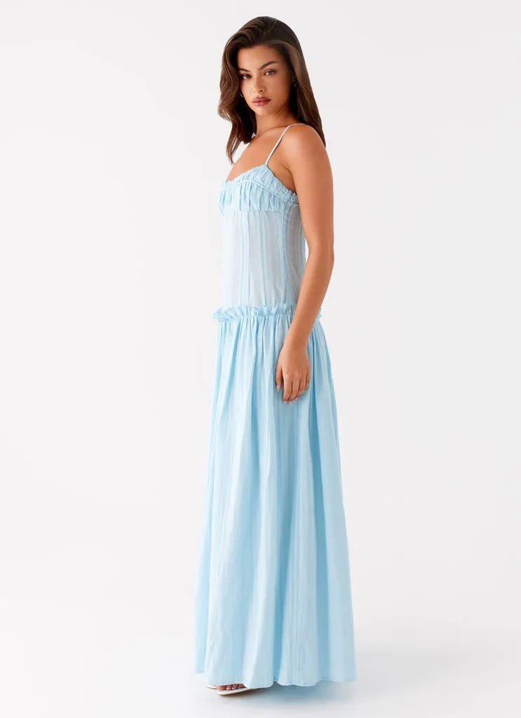 Azure Haven Tiered Maxi Dress