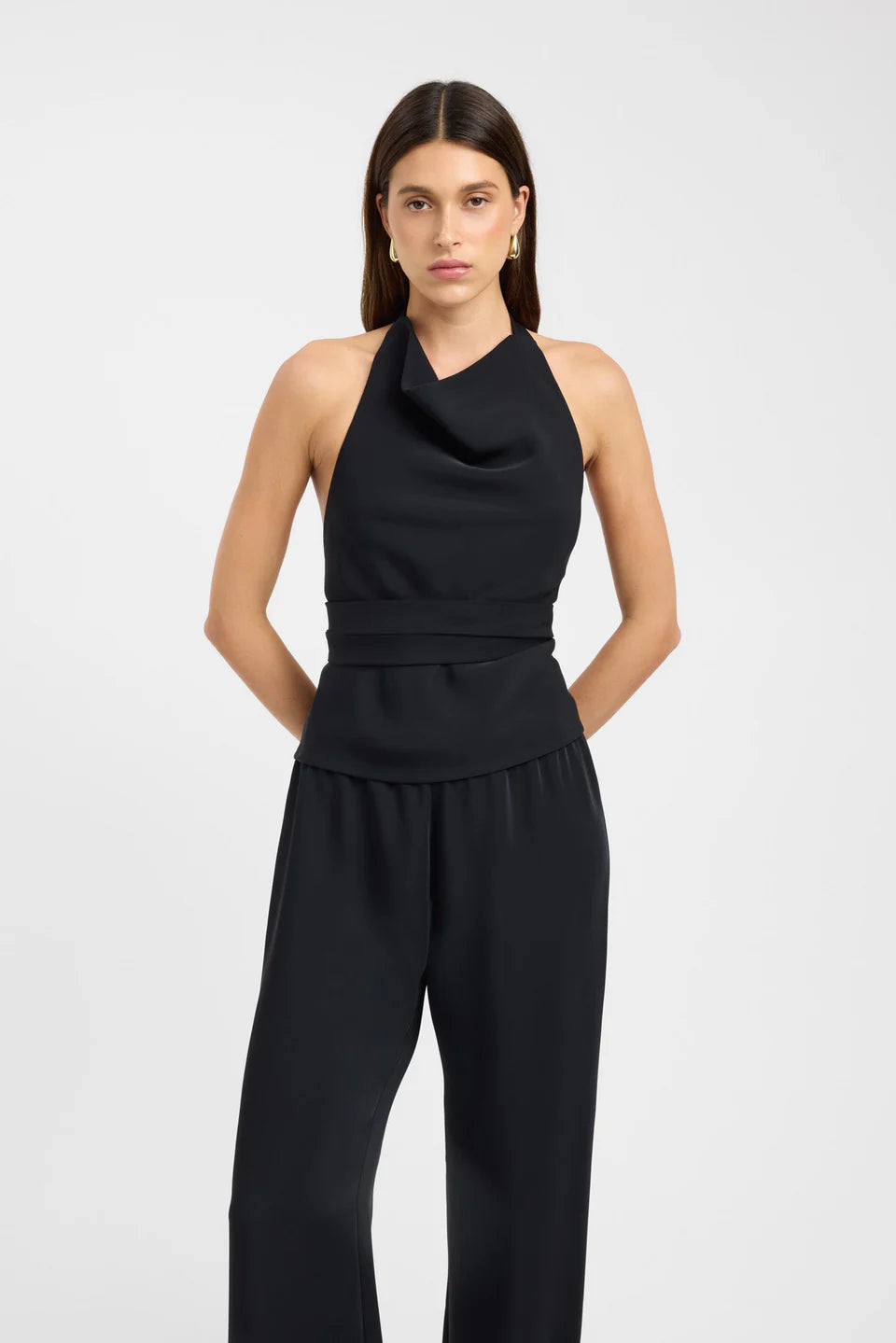 Noir Tied Back Halter Top